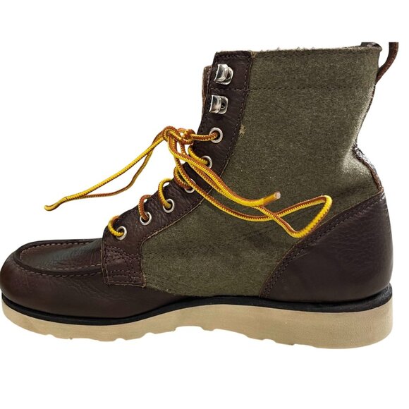 Sebago Stockton Boots size 8 Brown Forest Green Wool Leather Vibram Utility Work main image 9